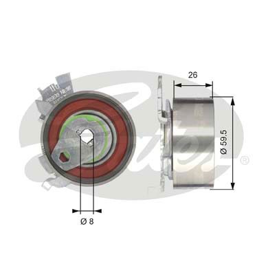 Spännrulle, kamrem Gates Powergripâ® T43106 Gates