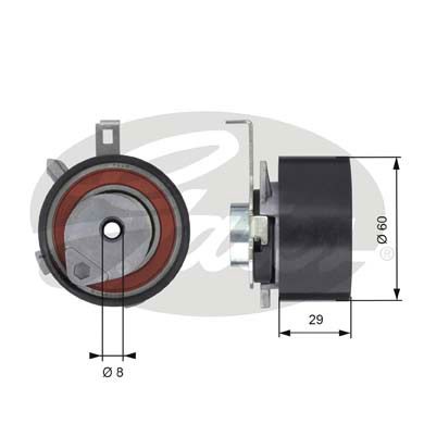 Spännrulle, kamrem Gates Powergripâ® T43115 Gates