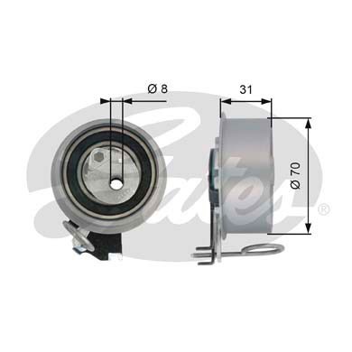 Spännrulle, kamrem Gates Powergripâ® T43135 Gates