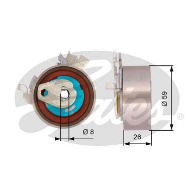 Spännrulle, kamrem Gates Powergripâ® T43154 Gates