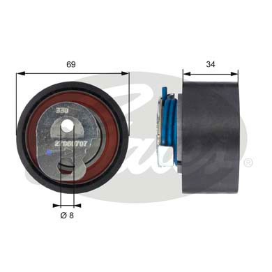 Spännrulle, kamrem Gates Powergripâ® T43163 Gates Spännrulle, kamrem Gates Powergripâ® T43163 Gates