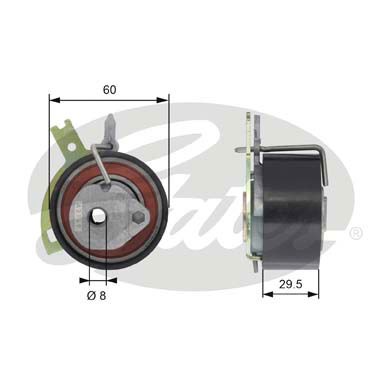 Spännrulle, kamrem Gates Powergripâ® T43186 Gates
