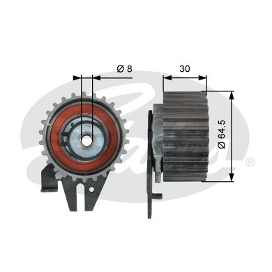 Spännrulle, kamrem Gates Powergripâ® T43239 Gates