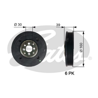 Remskiva, vevaxel Gates Drivealignâ® TVD1004 Gates