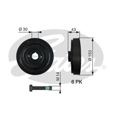 Remskiva, vevaxel Gates Drivealignâ® TVD1005A Gates