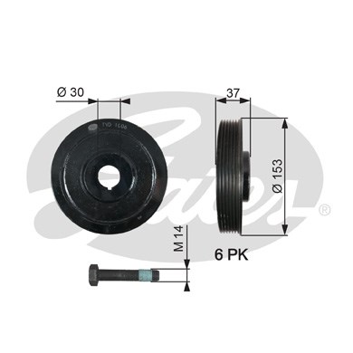 Remskiva, vevaxel Gates Drivealignâ® TVD1006A Gates
