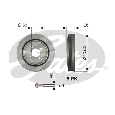 Remskiva, vevaxel Gates Drivealignâ® TVD1011A Gates