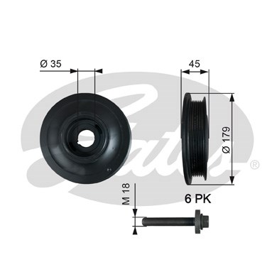 Remskiva, vevaxel Gates Drivealignâ® TVD1012A Gates