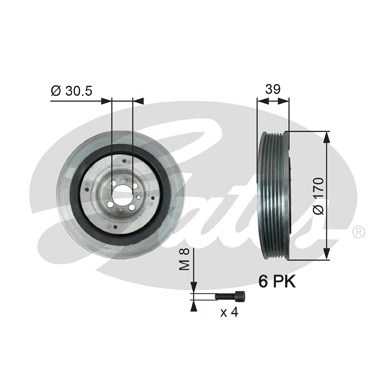 Remskiva, vevaxel Gates Drivealignâ® TVD1013A Gates Remskiva, vevaxel Gates Drivealignâ® TVD1013A Gates