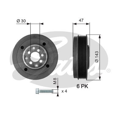 Remskiva, vevaxel Gates Drivealignâ® TVD1014A Gates