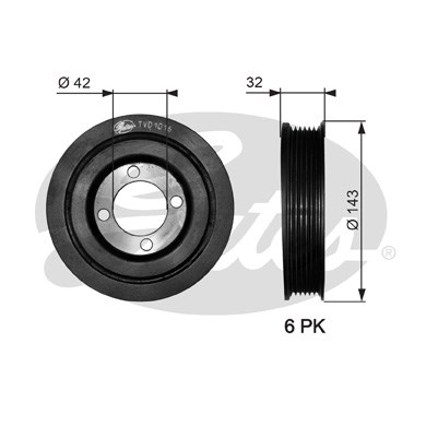 Remskiva, vevaxel Gates Drivealignâ® TVD1016 Gates