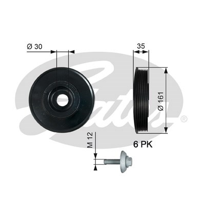 Remskiva, vevaxel Gates Drivealignâ® TVD1025A Gates