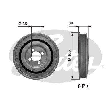Remskiva, vevaxel Gates Drivealignâ® TVD1032 Gates