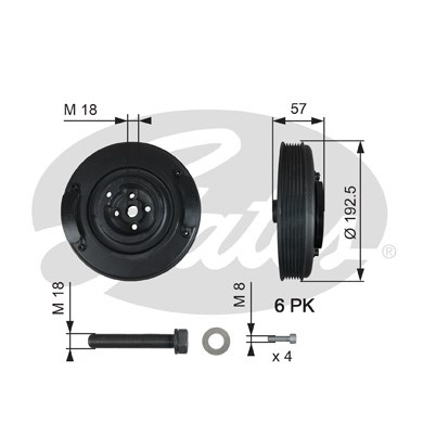 Remskiva, vevaxel Gates Drivealignâ® TVD1033A Gates
