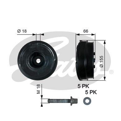 Remskiva, vevaxel Gates Drivealignâ® TVD1037A Gates