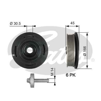 Remskiva, vevaxel Gates Drivealignâ® TVD1041A Gates