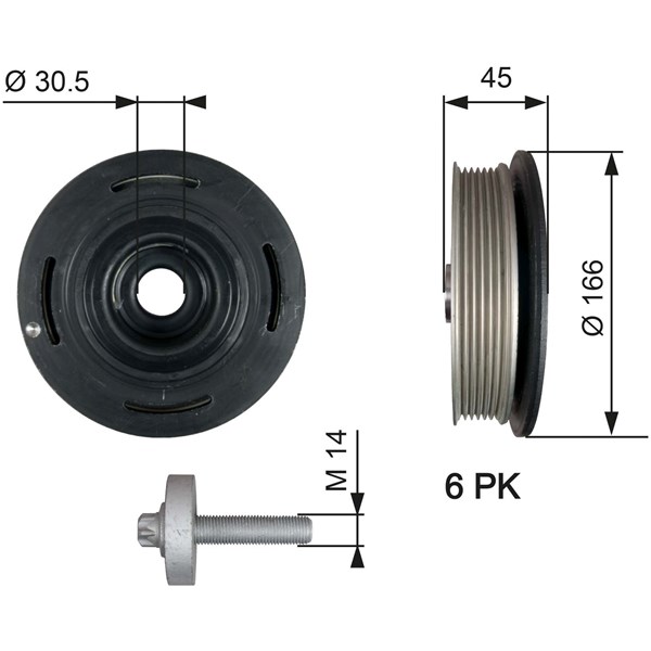 Remskiva, vevaxel GATES Drivealignâ® Gates