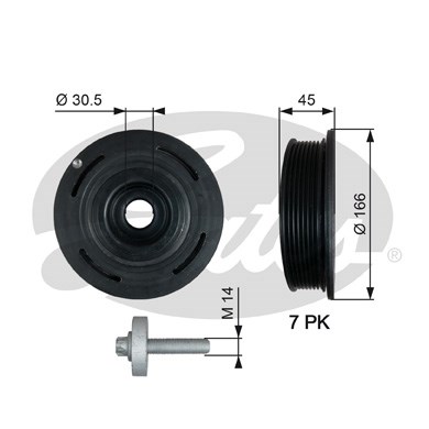 Remskiva, vevaxel Gates Drivealignâ® TVD1054A Gates