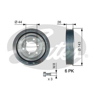 Remskiva, vevaxel Gates Drivealignâ® TVD1055A Gates