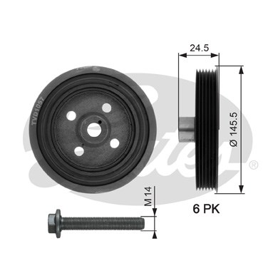 Remskiva, vevaxel Gates Drivealignâ® TVD1057A Gates
