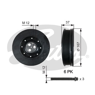 Remskiva, vevaxel Gates Drivealignâ® TVD1060A Gates
