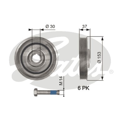 Remskiva, vevaxel Gates Drivealignâ® TVD1090A Gates