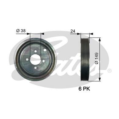Remskiva, vevaxel Gates Drivealignâ® TVD1099 Gates