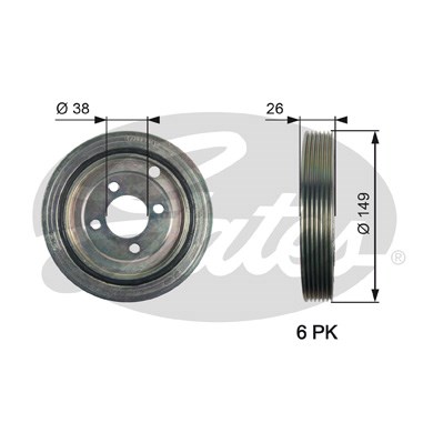 Remskiva, vevaxel Gates Drivealignâ® TVD1104 Gates