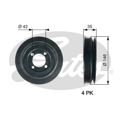 Remskiva, vevaxel Gates Drivealignâ® TVD1115 Gates