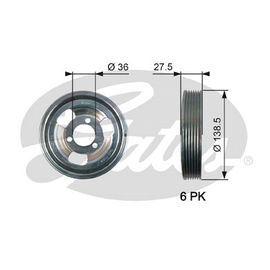 Remskiva, vevaxel Gates Drivealignâ® TVD1117 Gates