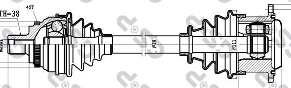 Drivaxel, framaxel vänster Gsp 203060 GSP