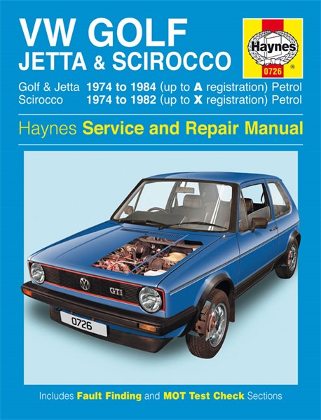 Haynes Reparationshandbok, Vw Golf, Jetta Scirocco Mk1 Haynes 072 Haynes