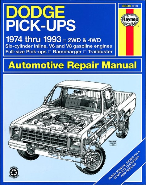 Haynes Reparationshandbok, Dodge Full-size Pick-up Haynes 30040 Haynes