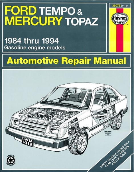 Haynes Reparationshandbok, Ford Tempo & Mercury Topaz Haynes 3607 Haynes
