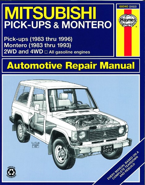 Haynes Reparationshandbok, Mitsubishi Pick-up & Montero Haynes 68 Haynes