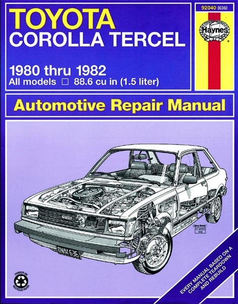 Haynes Reparationshandbok, Toyota Corolla Tercel Haynes 92040 Haynes