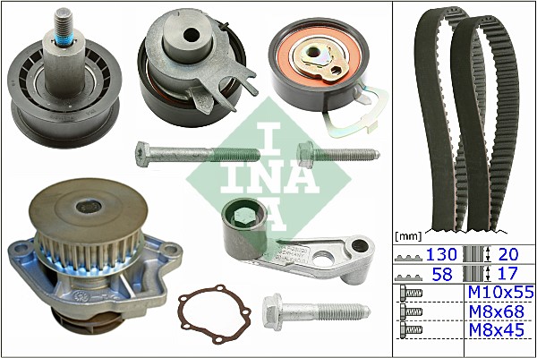 Kamremskit med vattenpump Ina 530 0089 31 INA