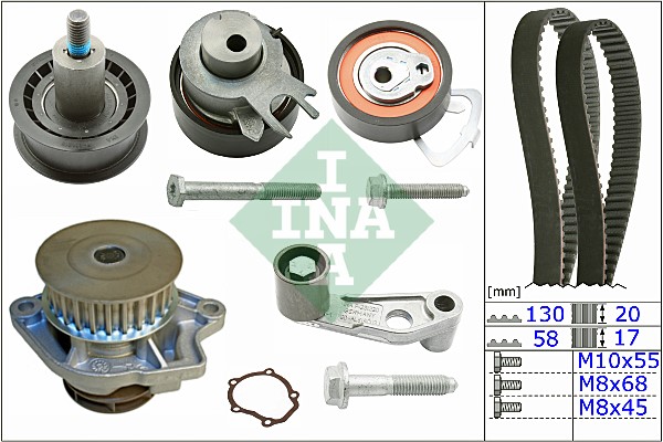 Kamremskit med vattenpump Ina 530 0360 30 INA