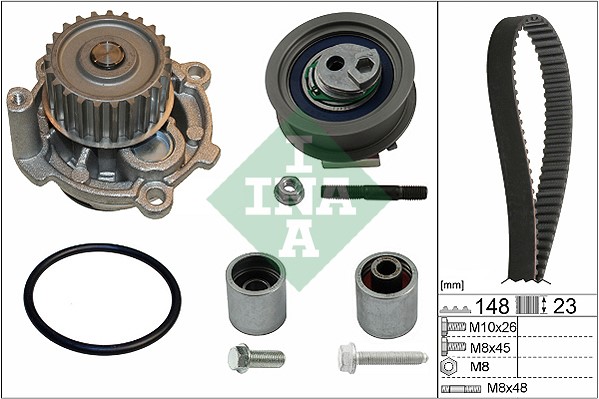 Kamremskit med vattenpump Ina 530 0445 31 INA