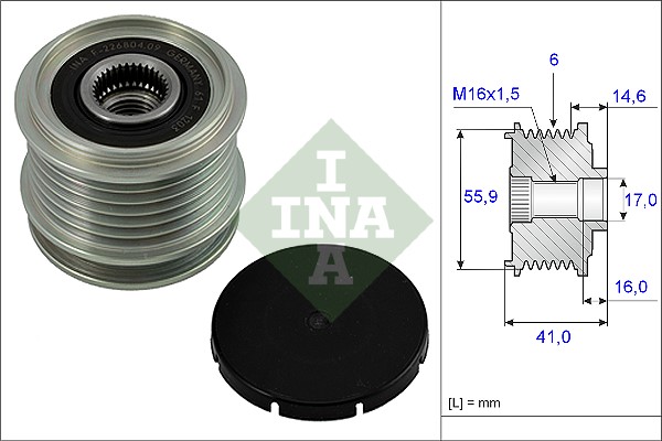 Frihjulskoppling, generator Ina 535 0010 10 INA