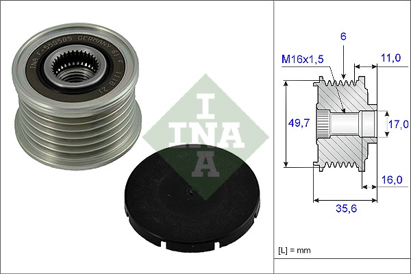 Frihjulskoppling, generator Ina 535 0016 10 INA