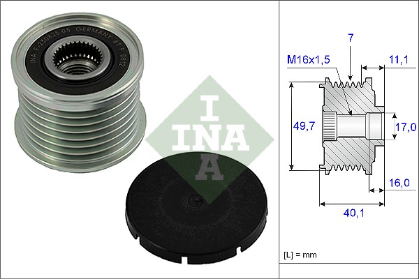 Frihjulskoppling, generator Ina 535 0021 10 INA