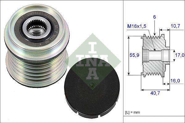 Frihjulskoppling, generator Ina 535 0028 10 INA