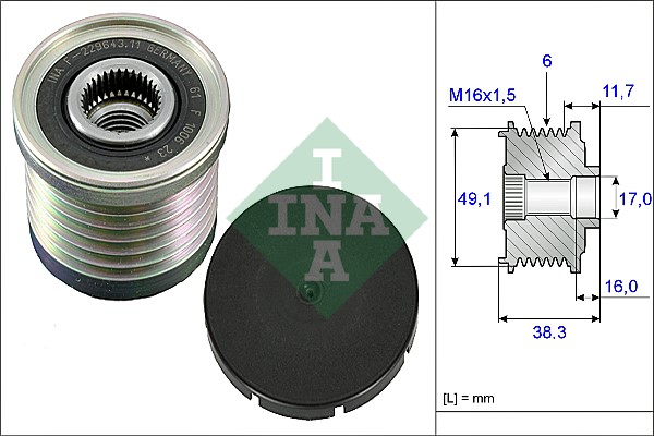 Frihjulskoppling, generator Ina 535 0030 10 INA