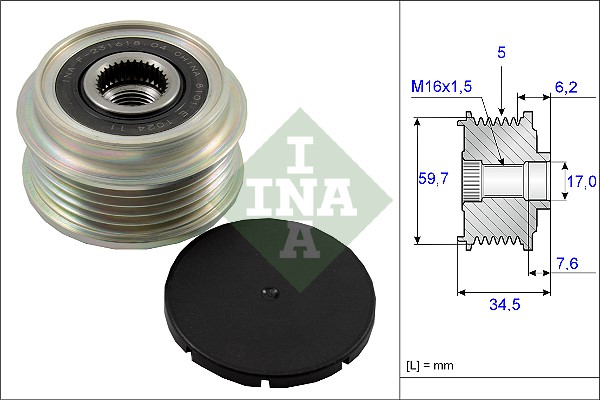 Frihjulskoppling, generator Ina 535 0034 10 INA