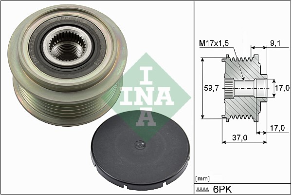 Frihjulskoppling, generator Ina 535 0035 10 INA