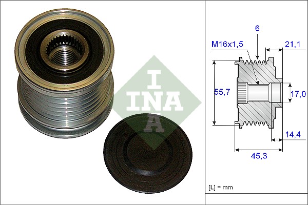 Frihjulskoppling, generator Ina 535 0036 10 INA