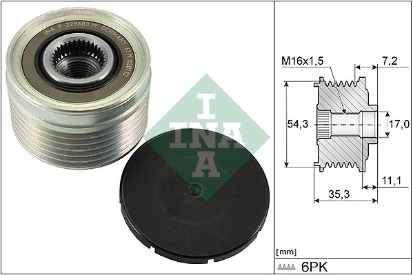 Frihjulskoppling, generator Ina 535 0039 10 INA