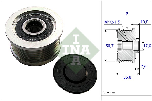 Frihjulskoppling, generator Ina 535 0046 10 INA