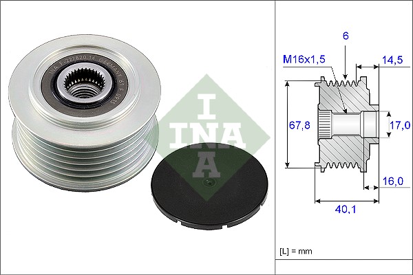 Frihjulskoppling, generator Ina 535 0047 10 INA